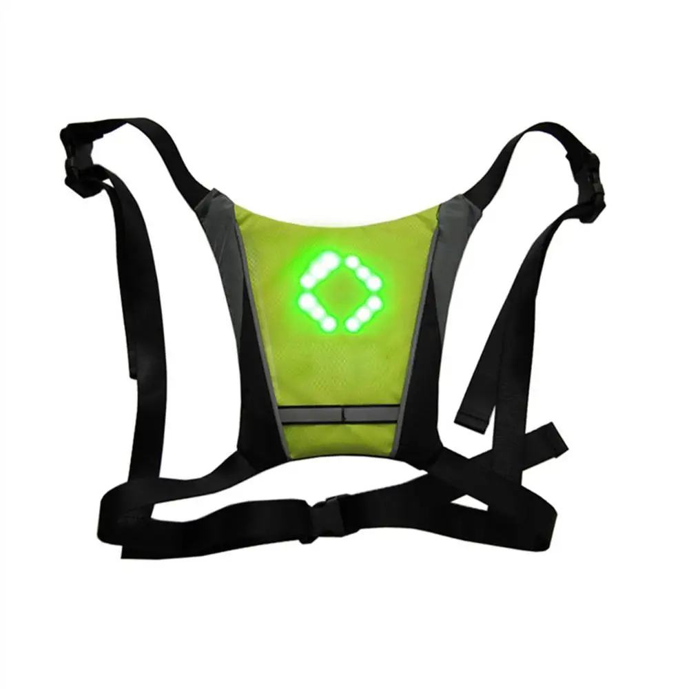 

LED Wireless Cycling Vest Bag Safety LED Turn Signal Light Vest Bicycle Reflective Warning Light with Remote Control