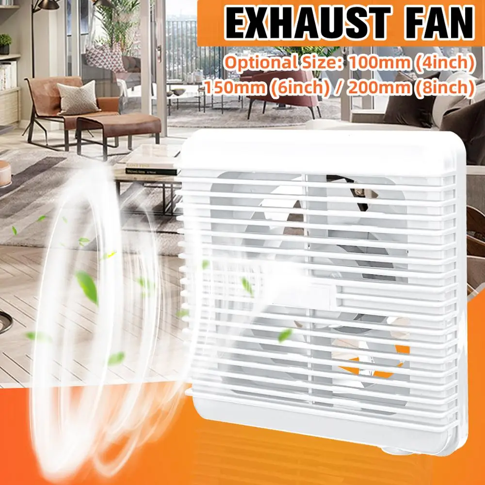 4/6/8 Inch Waterproof Bathroom Extractor Exhaust Fan Mute Ventilating Strong Fan For Window Ventilation Fans 220V