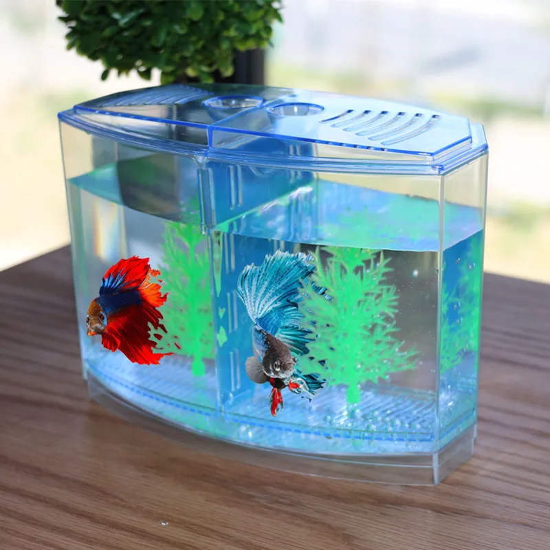 Novel and Funny Toy Creative Fish Tank Isolation Box White Acrylic Aquarium Special Tank for Fighting Fish Tabletop Decoration