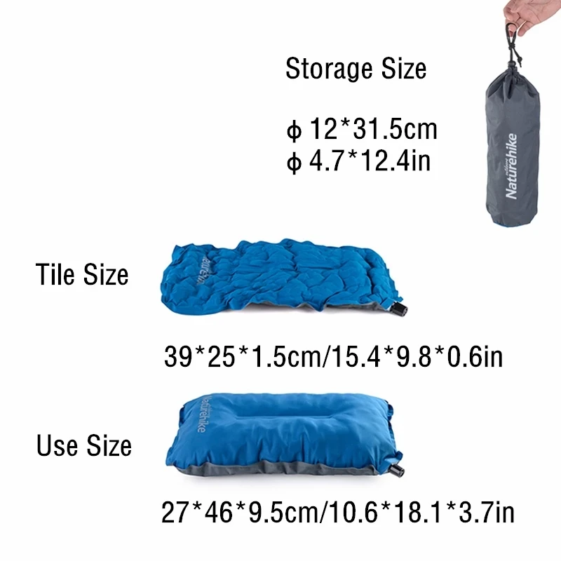 Naturehike Automatic Self Inflatable Air Pillows Compressed Non-slip Portable Outdoor Camping Hiking TravelmateTpu Elastic NEW