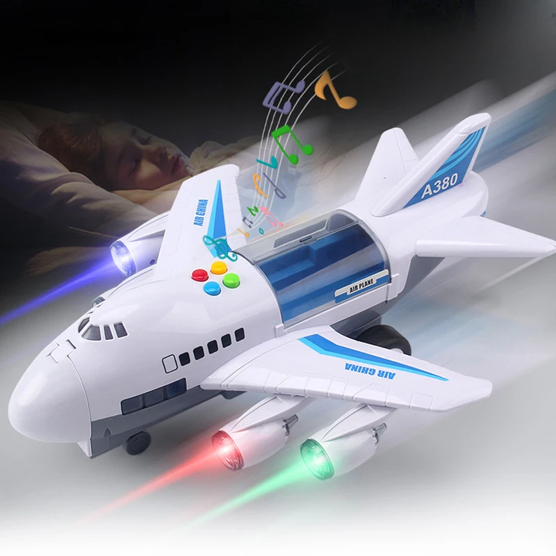 Simulation Track Inertia Airplane Music Stroy With Lighting Plane Passenger Plane Toy Diecasts Car Boy Educational Toy Kids Gift