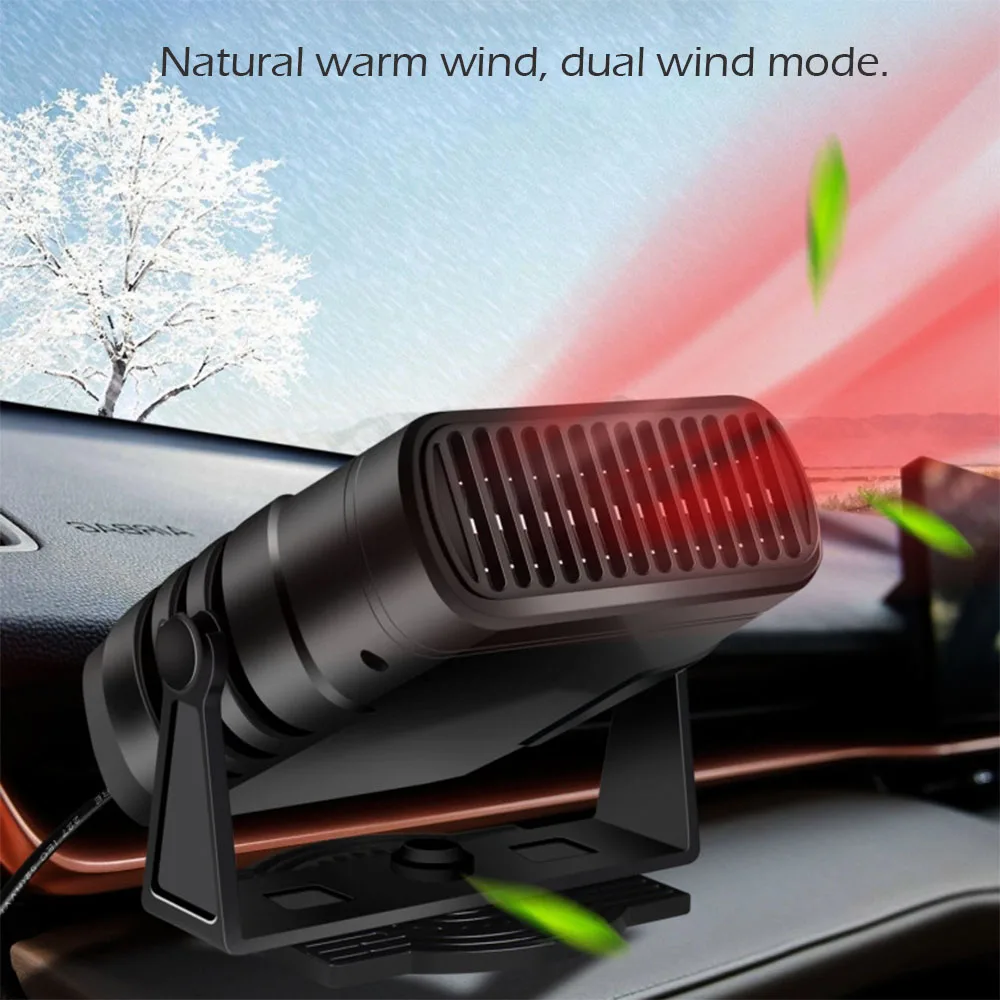 

12V/24V Portable Car Heater Electric Cooling Heating Fan 4 IN 1 Electric Dryer Windshield Defogging Demister Defroster 120W