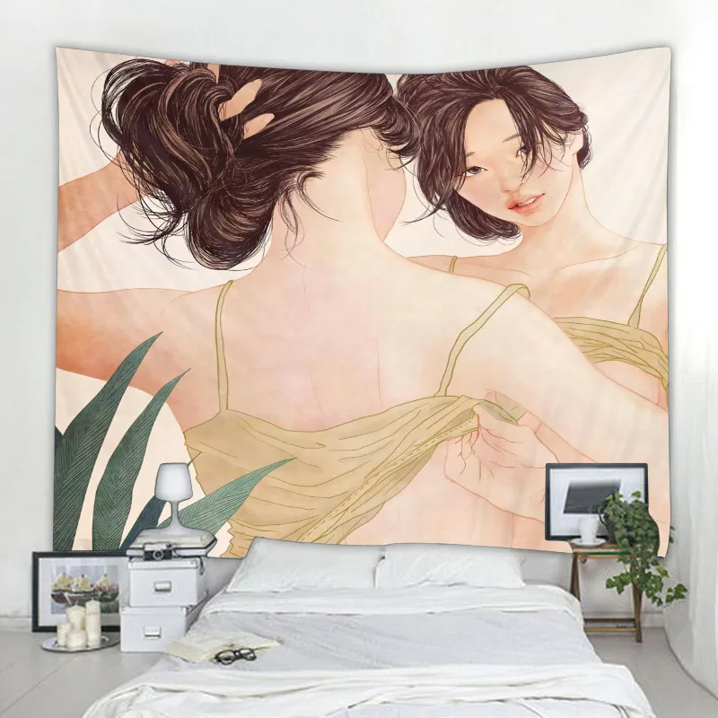 

Character art tapestry room personality decoration wall hanging Hippie home decoration background cloth sheet sofa cushion