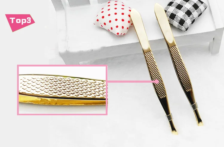 눈썹 족집게 2pcs 경사 플랫 팁 콧수염 헤어 리무버 용 눈썹 족집게 거짓 속눈썹 클립 얼굴 얼굴 코 메이크업