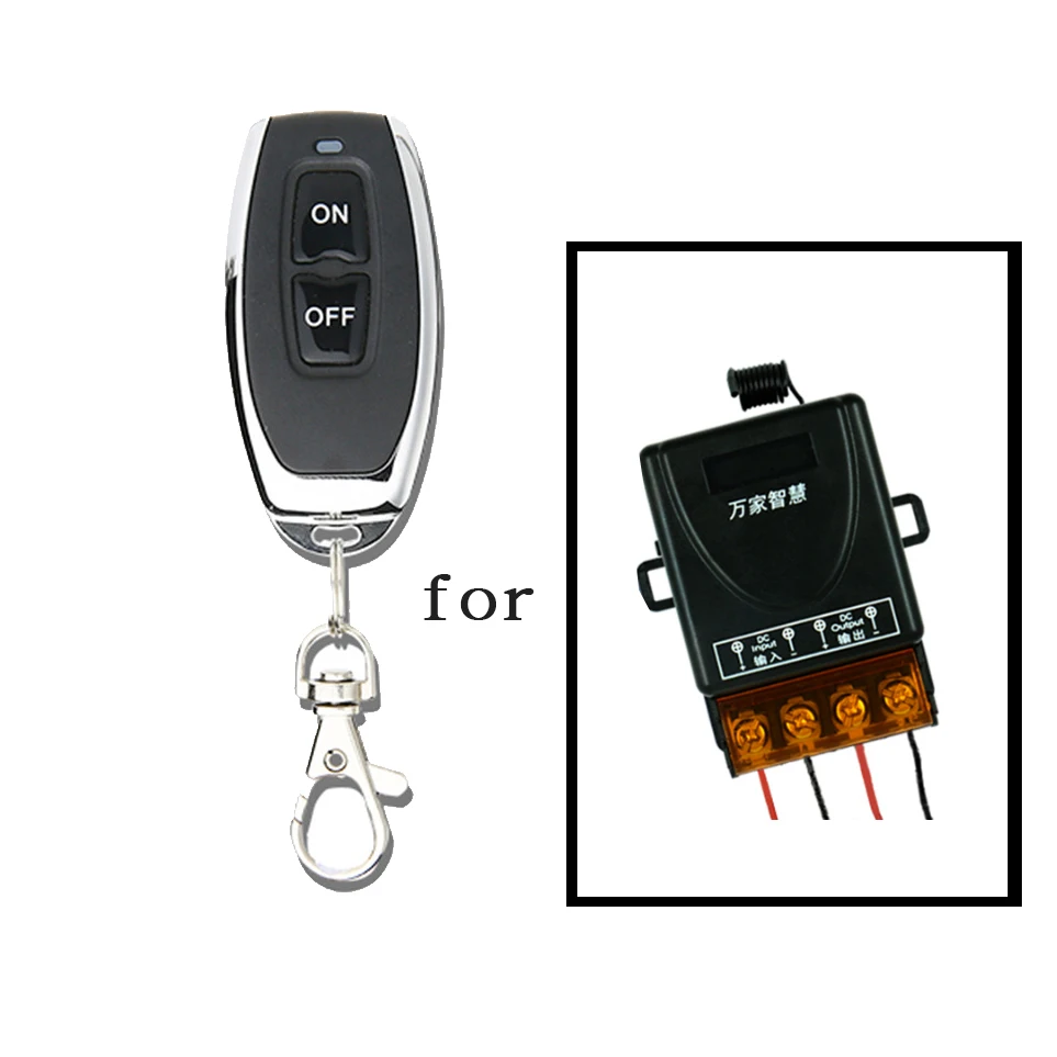 2pcs Wireless Remote Control Key for 12V Car Battery Switch Disconnect Latching Relay