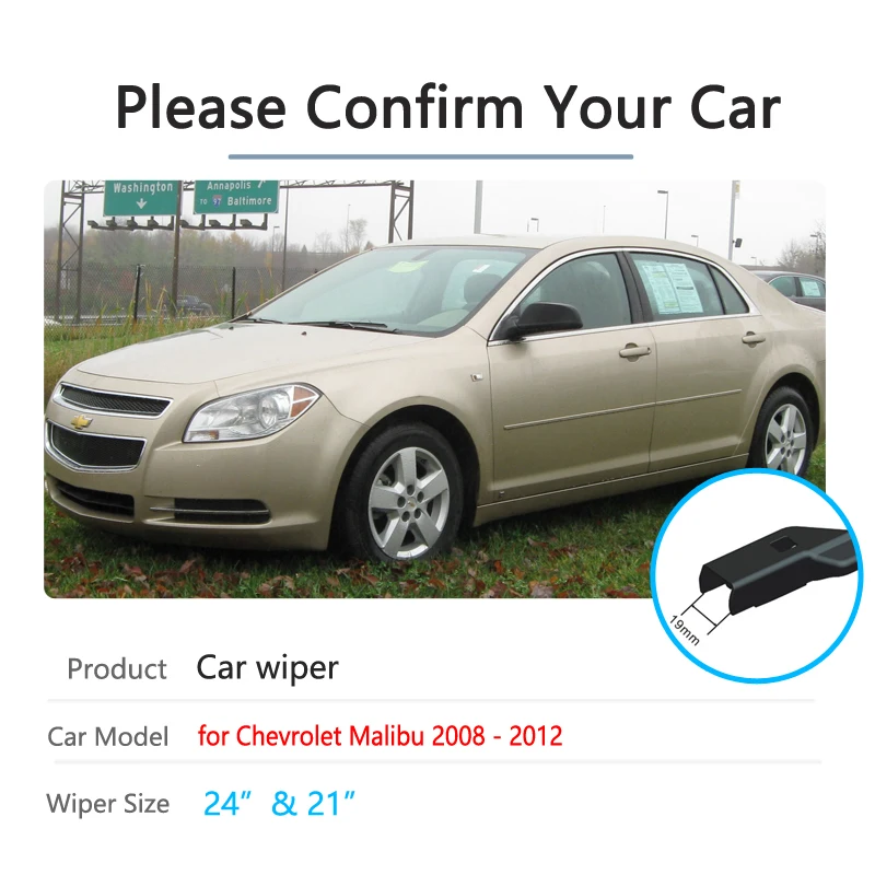 Car Wiper Blades for Chevrolet Malibu 2008~2012 2009 2010 2011 Front Window Windshield Windscreen Wipers Car Accessories Clean