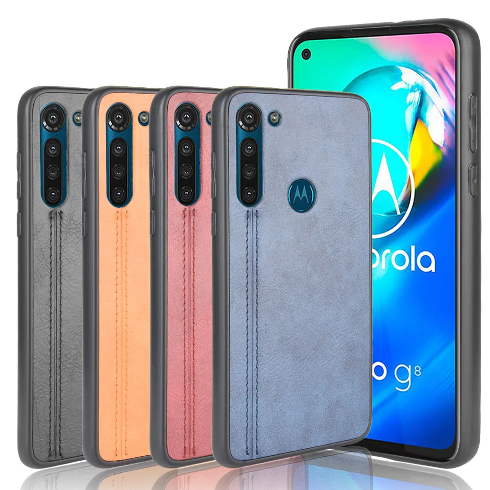 For Motorola Moto G8 Power XT2041-1 Case Suture Soft Edge PU Leather Hard Phone Cover For Motorola Moto G8 Power G8Power Case