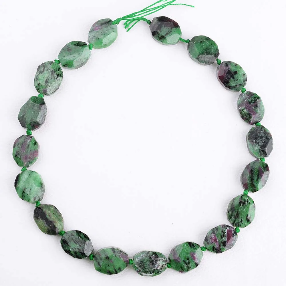 

15X20mm Natural Faceted Cuble Oval Epidote Zoisite Stone Beads For DIY necklace bracelet jewelry making 15.5"