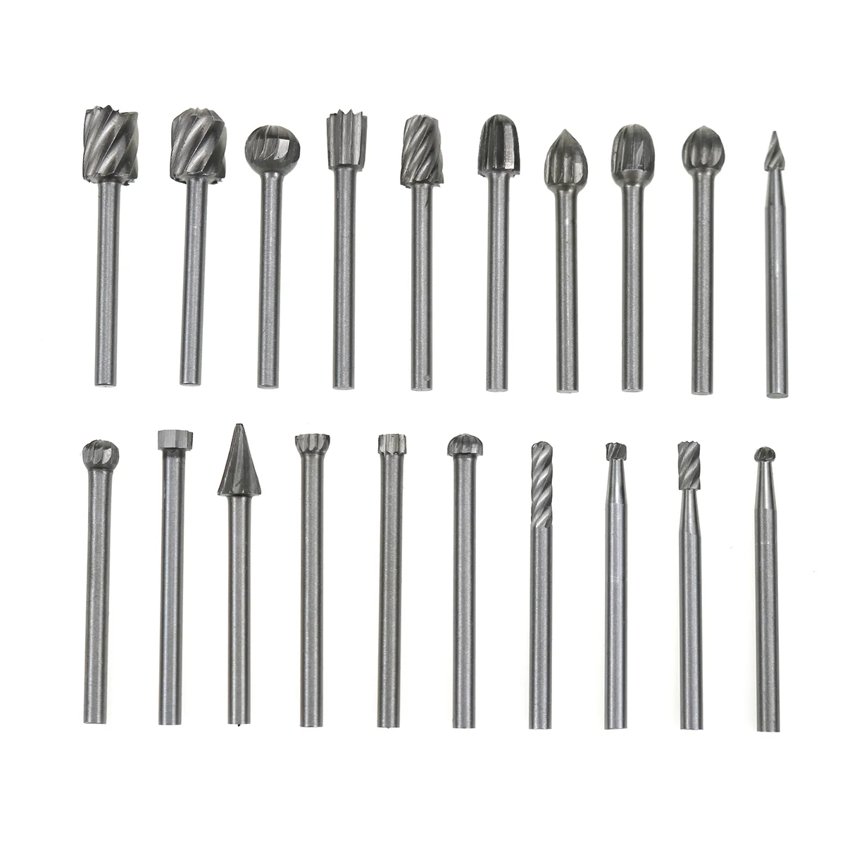 

20PCS Milling Cutter Wear Resistant Set Durable HSS Routing Router Bits Burr Multifunction High Precision for Rotary Engraving M