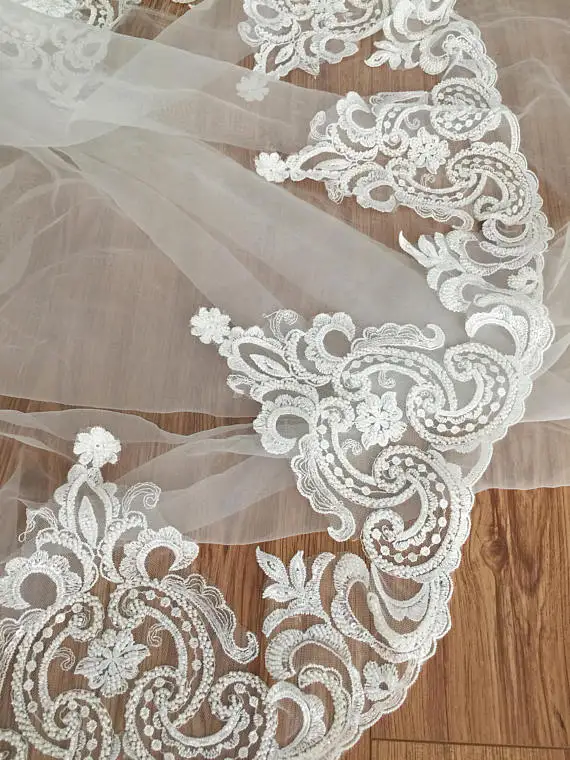 Wholesale Wedding Dress Flower Lace Trim DIY Veil Trim  Hat And Bridal Dress Hem 10 Yards