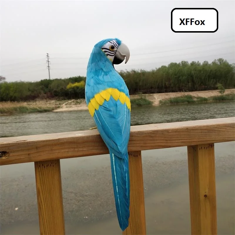 

beautiful simulation parrot model foam&furs turned blue parrot bird doll gift about 33cm xf2439