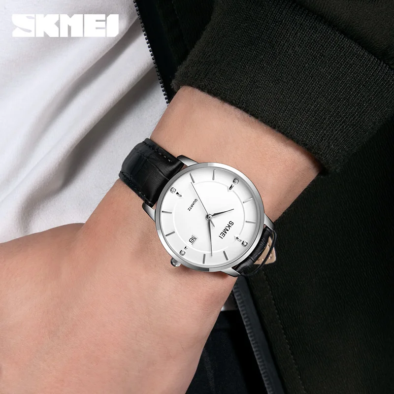 SKMEI Men Quartz Watches Waterproof Shockproof Stainless Steel Strap Clock Watch Fashion Simple Business Male Wristwatches 1801