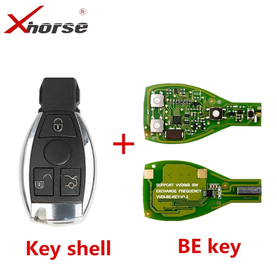 Keyecu Replacement New 3 Buttons Xhorse VVDI BE Key Pro Improved Version Remote Key Or Board Only for Mercedes-Benz