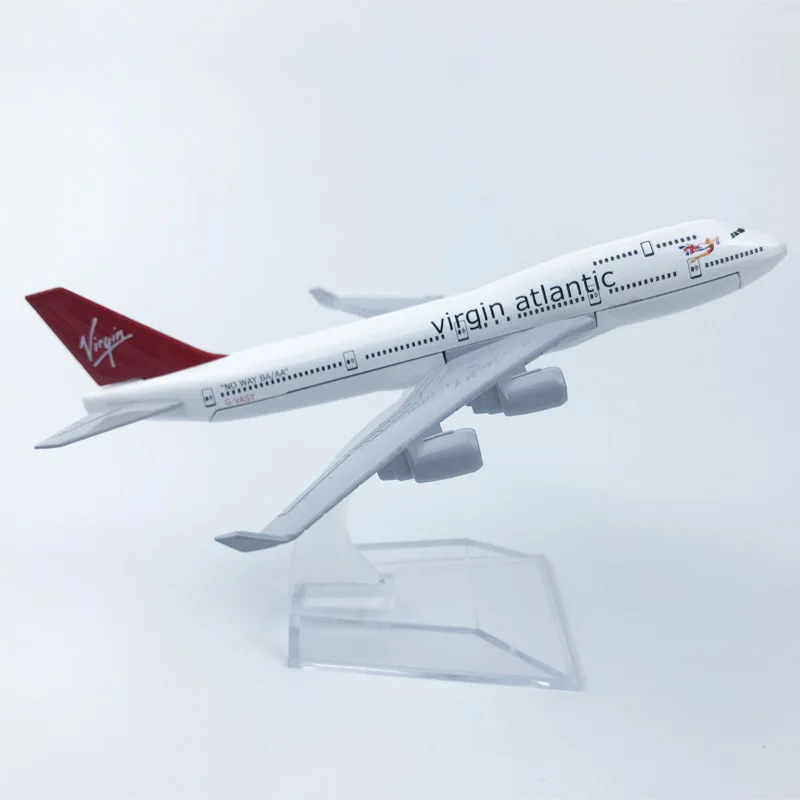 16CM Virgin Airways B747 Airlines Airplane Model with Base Alloy Aircraft Plane For Collectible Souvenir Show Gift Toys