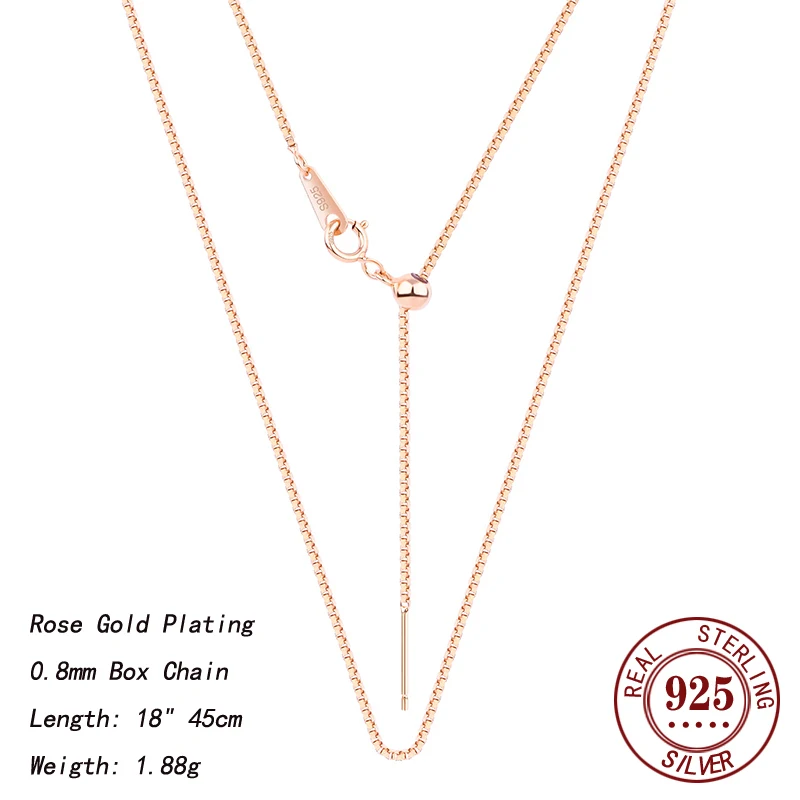 Somilia Box Chain Necklace Silver 18K Gold 7