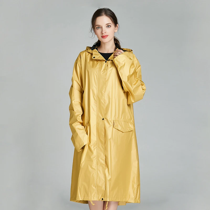 Fashion Raincoat Adult Long Lightweight Windbreaker Coat Yellow Raincoat Womens Coats and Capes Rainwear Antifouling Waterproof