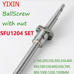 SFU1204 C5 Ball Screw BallScrew With1204 Flange Single Ball Nut End Machined Customizable Any Size Processing  For CNC 3D Priter