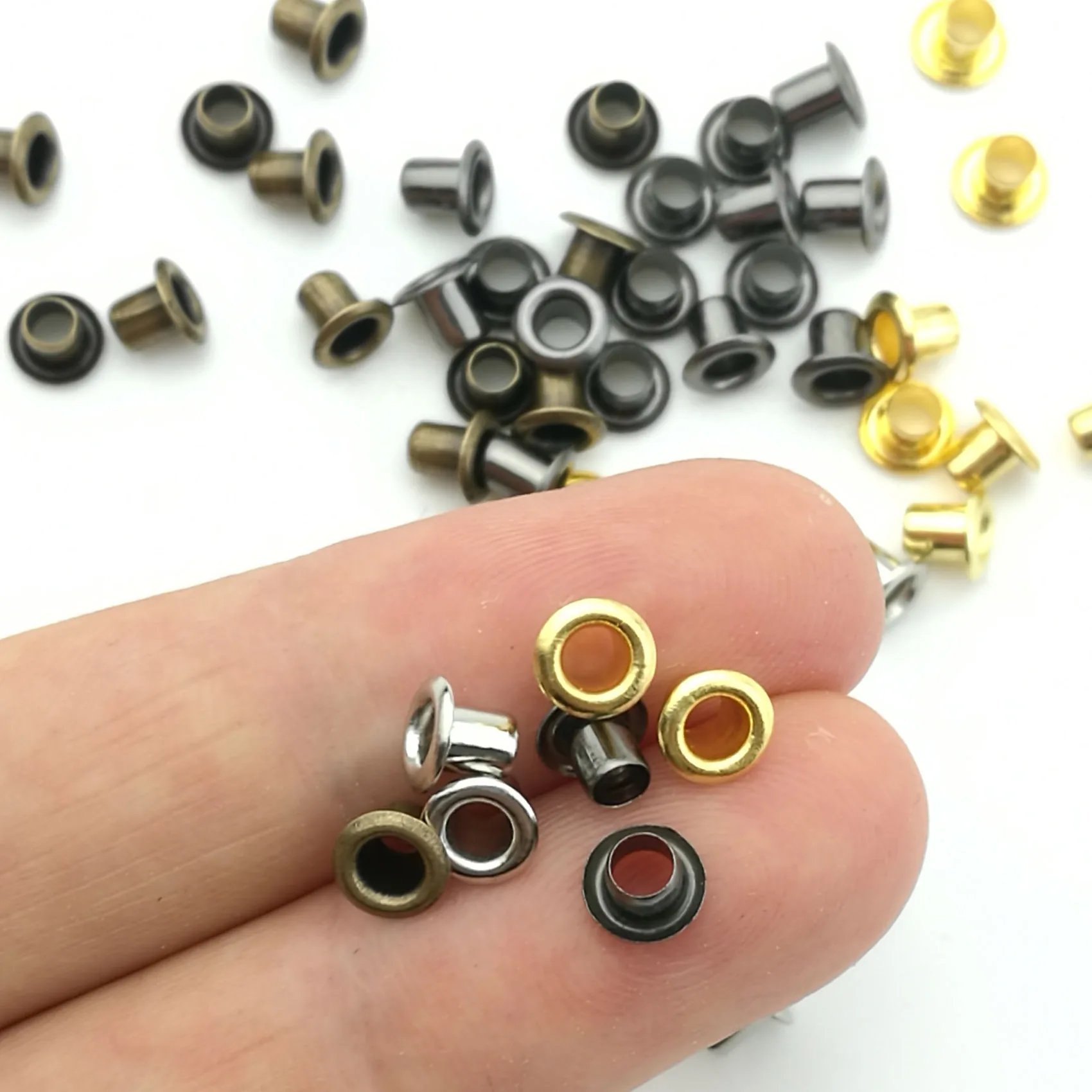 1.0/1.5/2/2.5mm Brass hollow rivets with hanging plate holes mini eyelets brass tiny grommet for BJD 100pcs