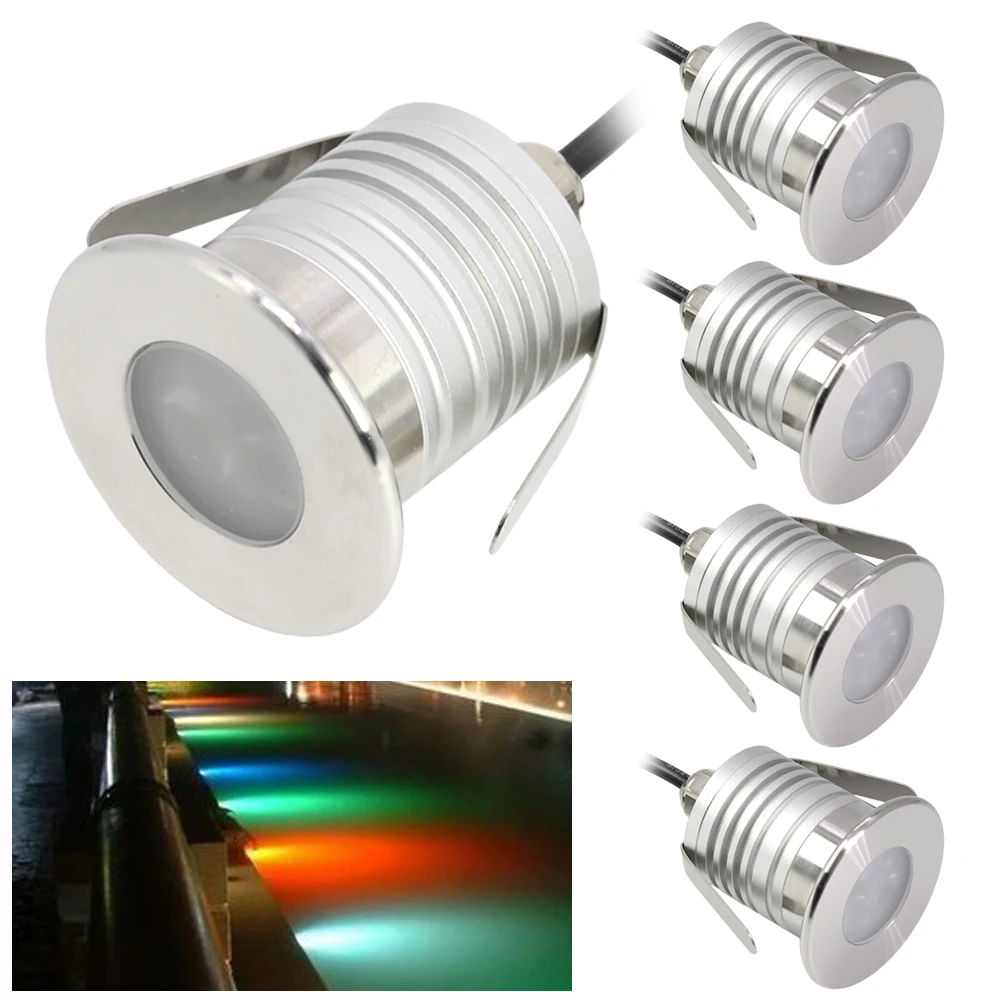 

3W LED Underwater Swimming Pool Spotlight Waterproof IP68 DC12V 24V Cutout 35mm Embeded Downlight Garden Pond Landscape Lamp