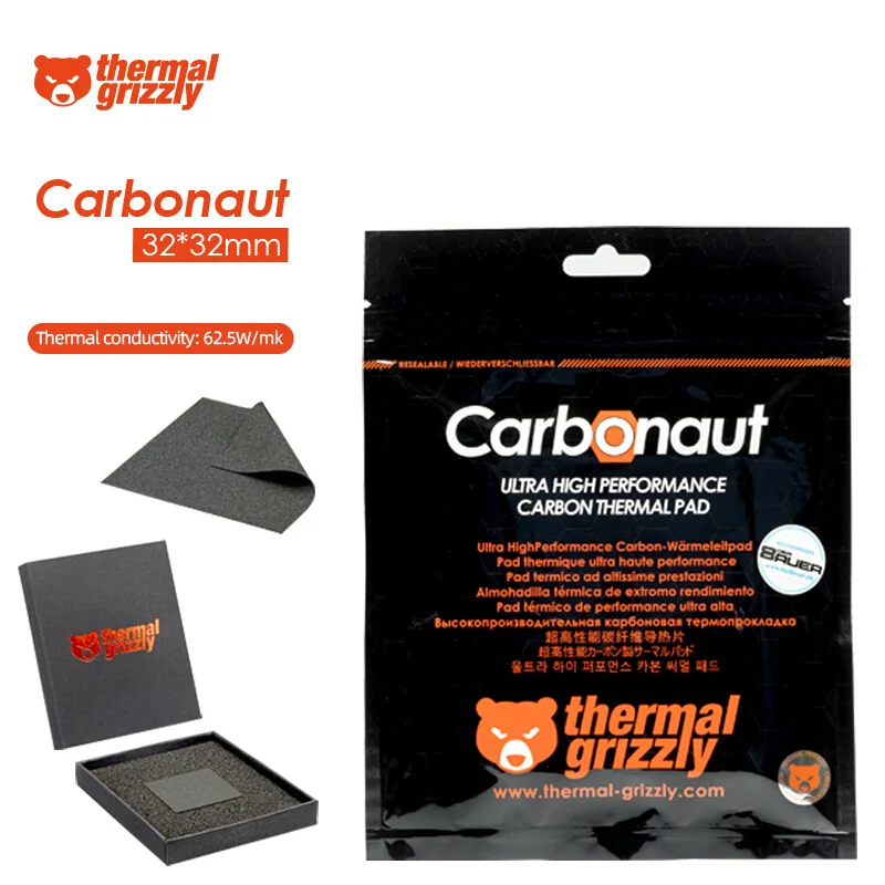 Thermal Grizzly Carbonaut THERMAL PAD CPU GPU PS4 Motherboard Silicone Paste Pad Recyclable High Thermal pad 62.5W Multi Size