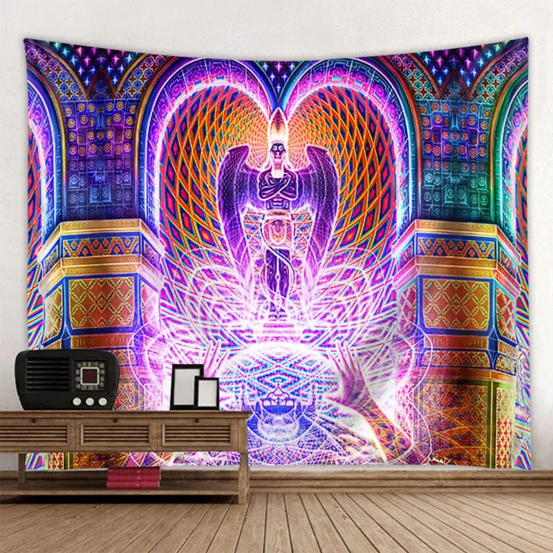 

Psychedelic background tapestry Datura Bohemian landscape decorative tapestry Home background tapestry