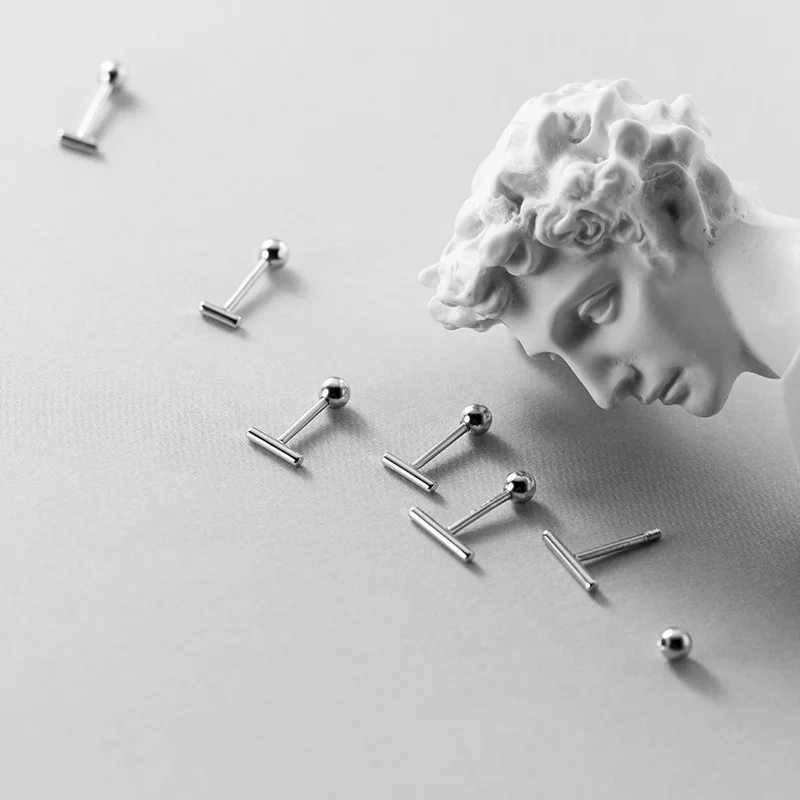 La Monada Small Stud Earrings For Women 925 Sterling Stick Minimalist Woman Earring Korean Nut Silver 925 Earring Jewelry Female