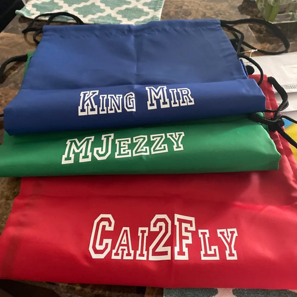 Personalized Drawstring Bags Custom Name Gym School PE Bag Kids Adult Sports Camping Bag Birtday Party Gifts