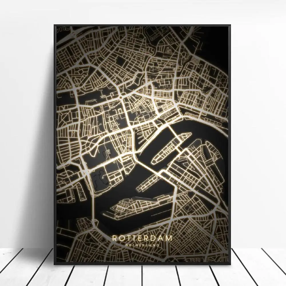 Osaka Sapporo Sendai Tokyo Yokohama Japan Black Canvas Painting Wall Art Map Poster