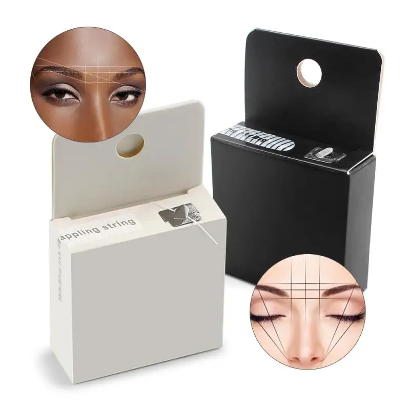

White/Black Microblading Mapping String Pre-Inked Eyebrow Marker Thread Tattoo Brow Point Tools Tattoo Accessory Supply