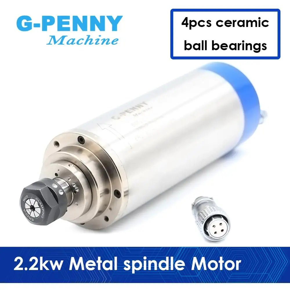 Sale! G-Penny 2.2kw ER20 Metal Work Spindle Water Cooled Spindle Motor 800Hz Pole=4 Water Cooling For Metal,Iron,Stainless Steel