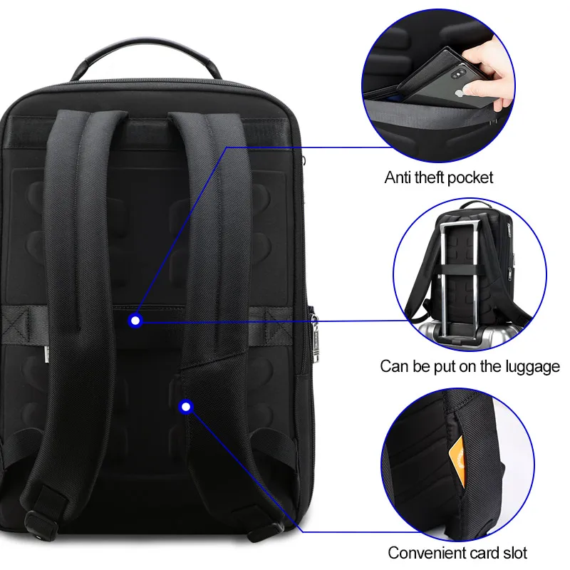 Imagem -05 - Bopai 2023 Mochila Masculina 156 Polegadas Laptop Business Widen Mochila Multifuncional Moda Bolsa de Carregamento Usb Viagem ao ar Livre Masculino Molhado Seco Separação Mochila