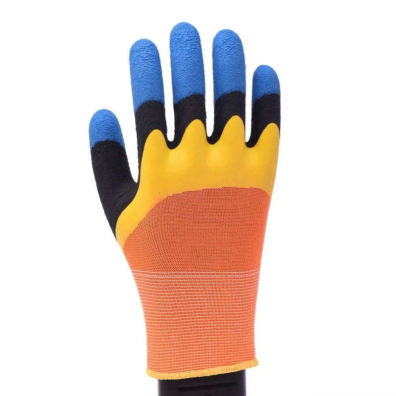 Non-slip Hand Protection Work Gloves 13 Gauge Polyester Glvoes Shell Coated Foam Latex Safety Gloves For Workers