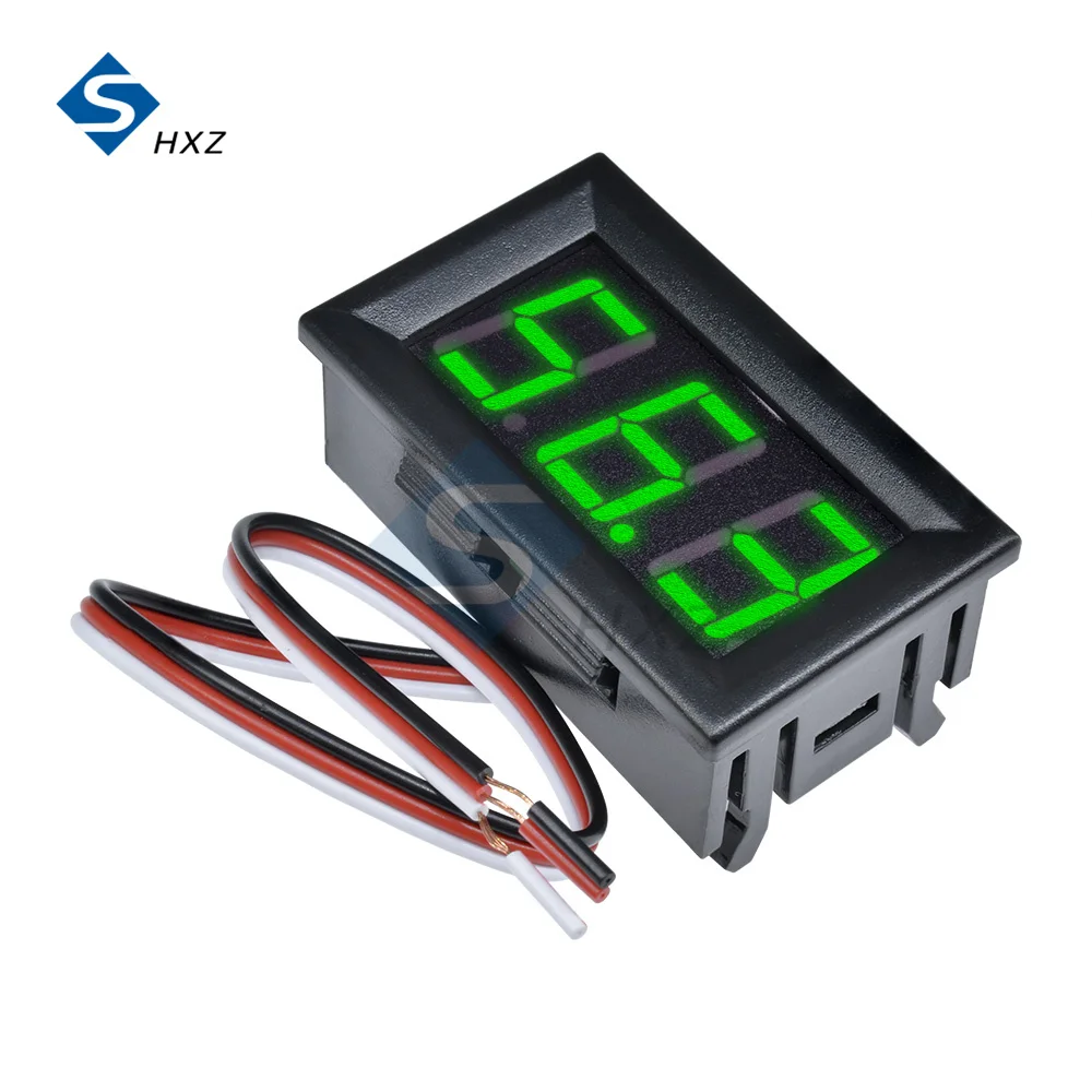 Voltmetro digitale Mini DC da 0.56 pollici 3 fili DC 0V-99.9V Display a LED misuratore di pannello di tensione per auto moto rosso/blu/verde