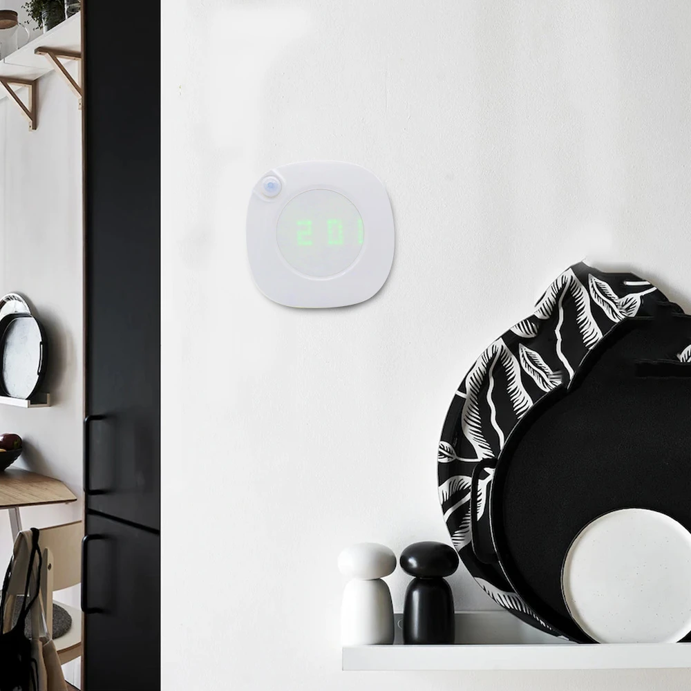 LED Night Light Clock Motion Sensor Light Wireless LED Lamp USB Rechargeable Bedside Lamp LED Cabinet Closet Lighting Nightlight