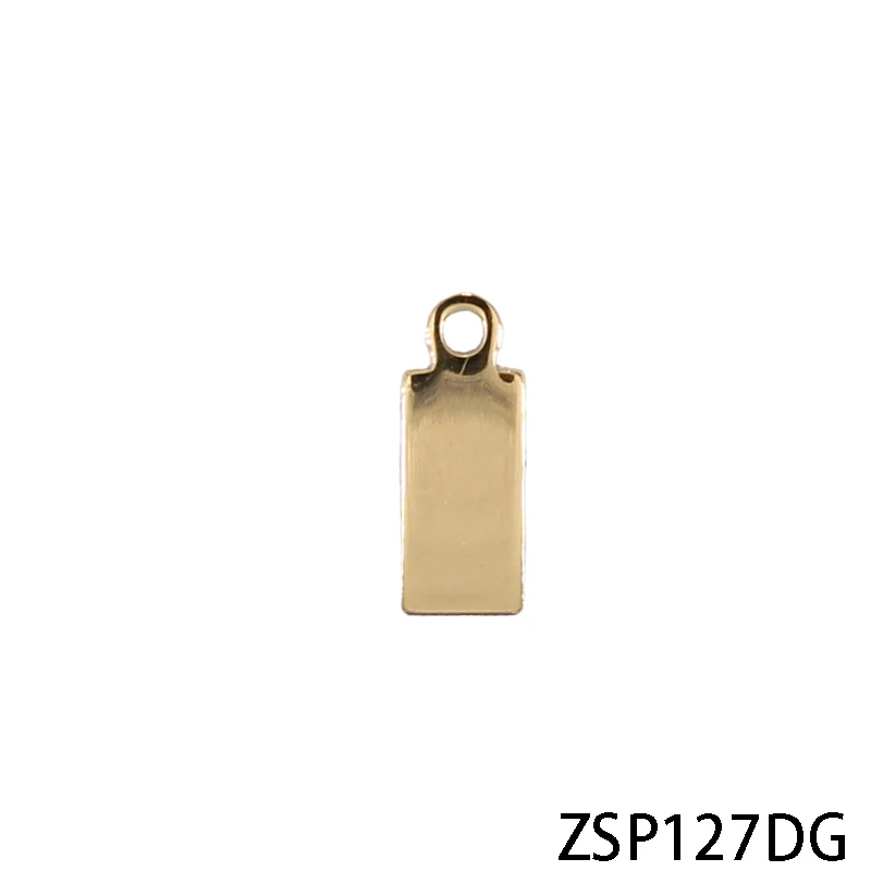 Goed polijsten gouden kleur Aangepaste lasergravure logo Tags roestvrijstalen etiketten sieraden Tab onderdelen accessoires