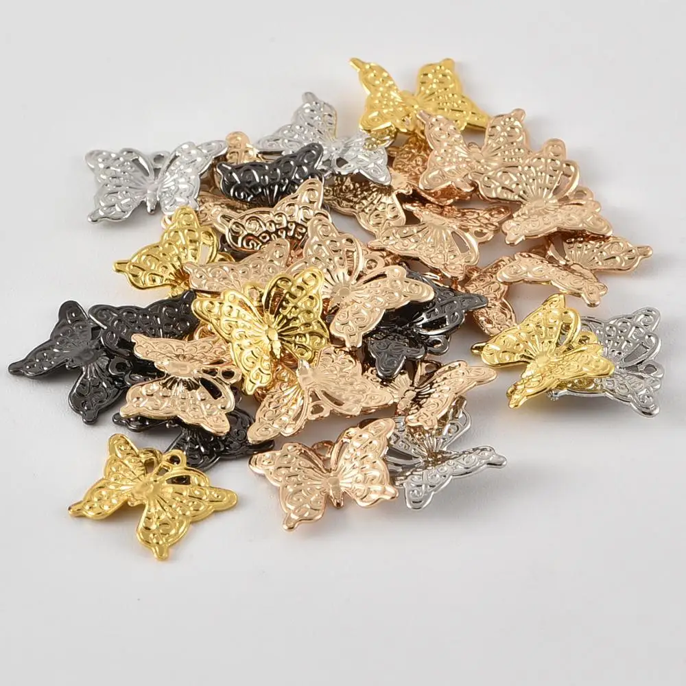20 pieces 8.7 * 11.5mm brass single pendant butterfly pendant high quality DIY jewelry discovery accessories