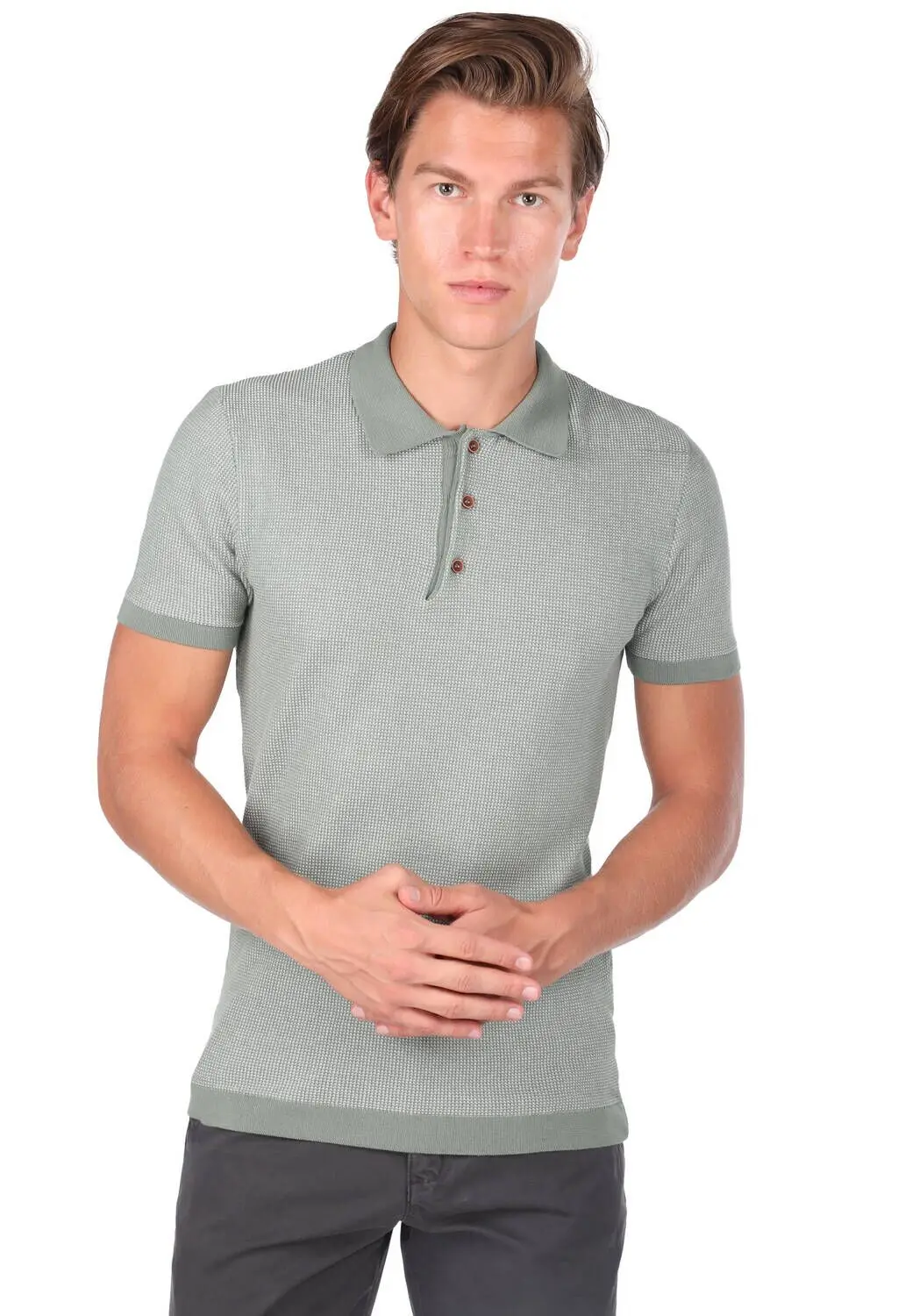 Polo Collar Male Knitwear T-Shirt