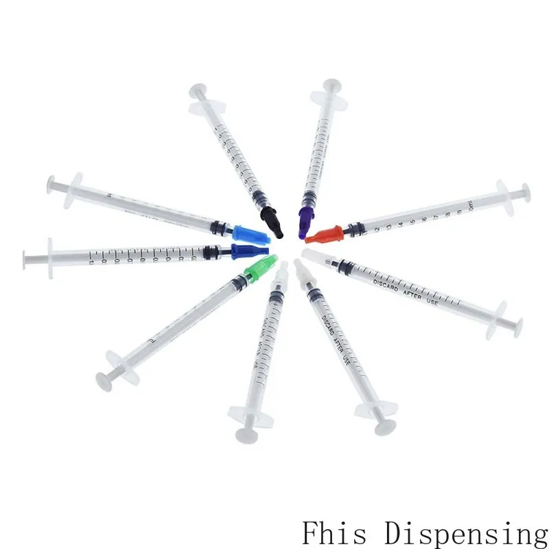 1cc 1ミリリットル注射器を分配プラスチック先でさまざまな色キャップ10のパック