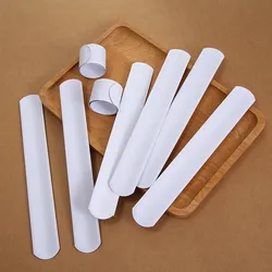 30pcs/lot Blank Slap Bracelets Christmas Santa Claus Wristband Bracelet Slap Wrist Bands Xmas Party Festival Decor