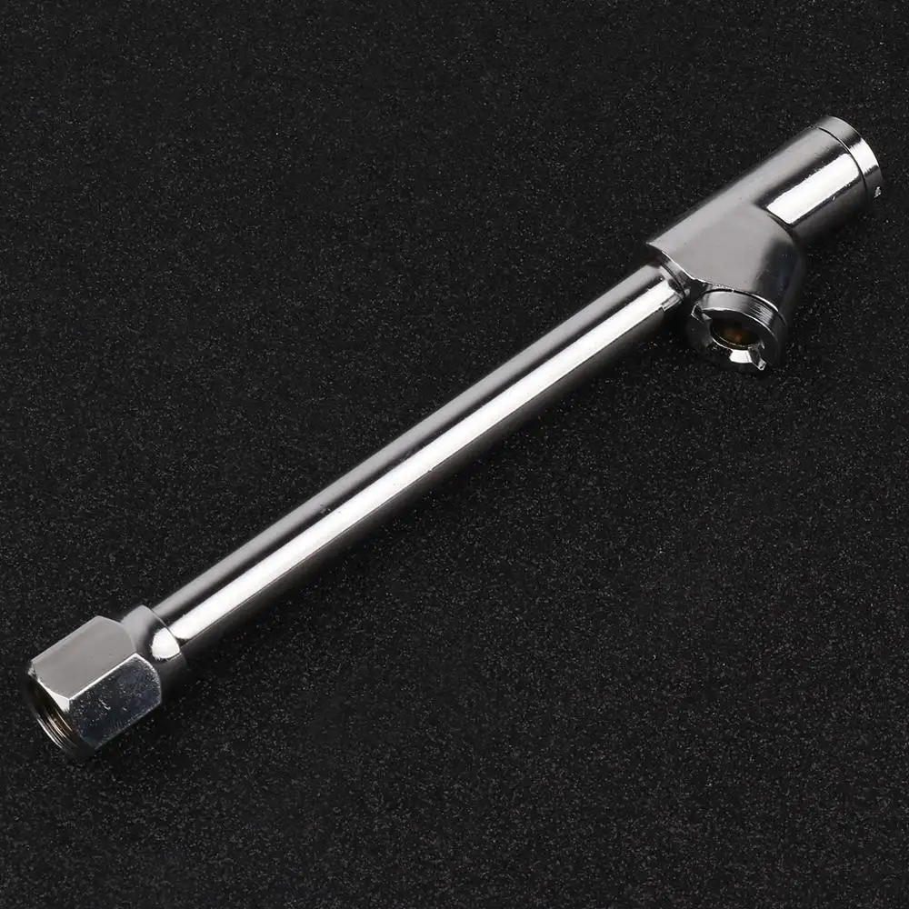 Stainless Steel Air Chuck Dual Head Inflator Tool Air Tire Pressure Filler Hose Nozzle Car Truck Vehicle Gauge 1/4\