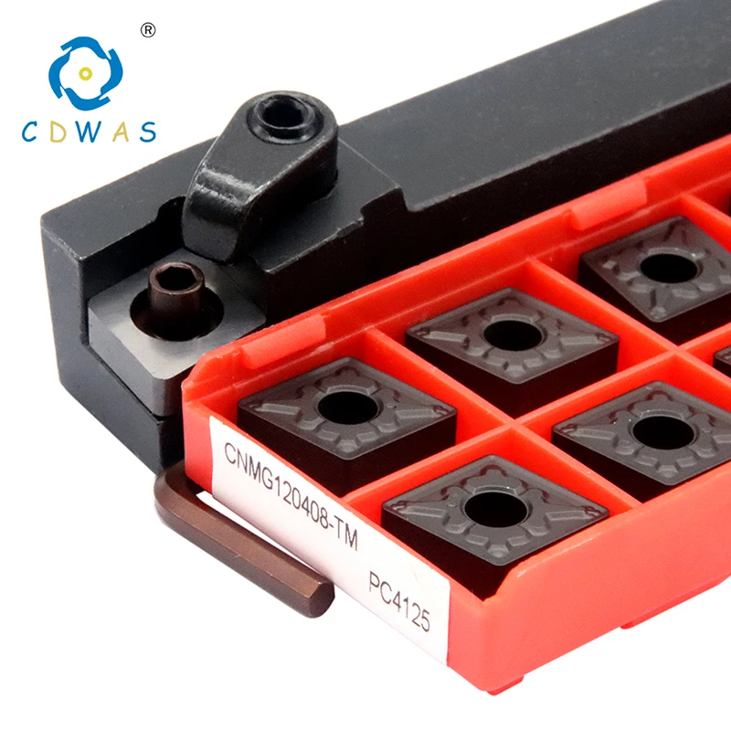 10pcs CNMG120404 / 08 PC4125 Black Carbide Inserts + 1pc MCLNR1616H12 External Turning Tool Holder CNC Lathe Cutter Tools Set