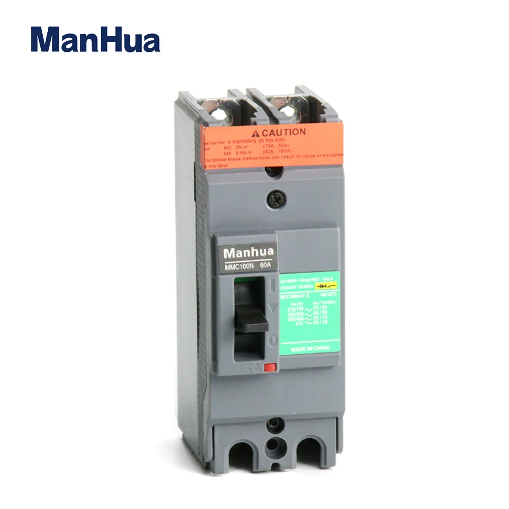 MMC100N 60A 100A 2P 3P Double Triple Phase Fixed Automatic Air Switch MCCB AC440V 25KA Overload Moulded Case Circuit Breaker