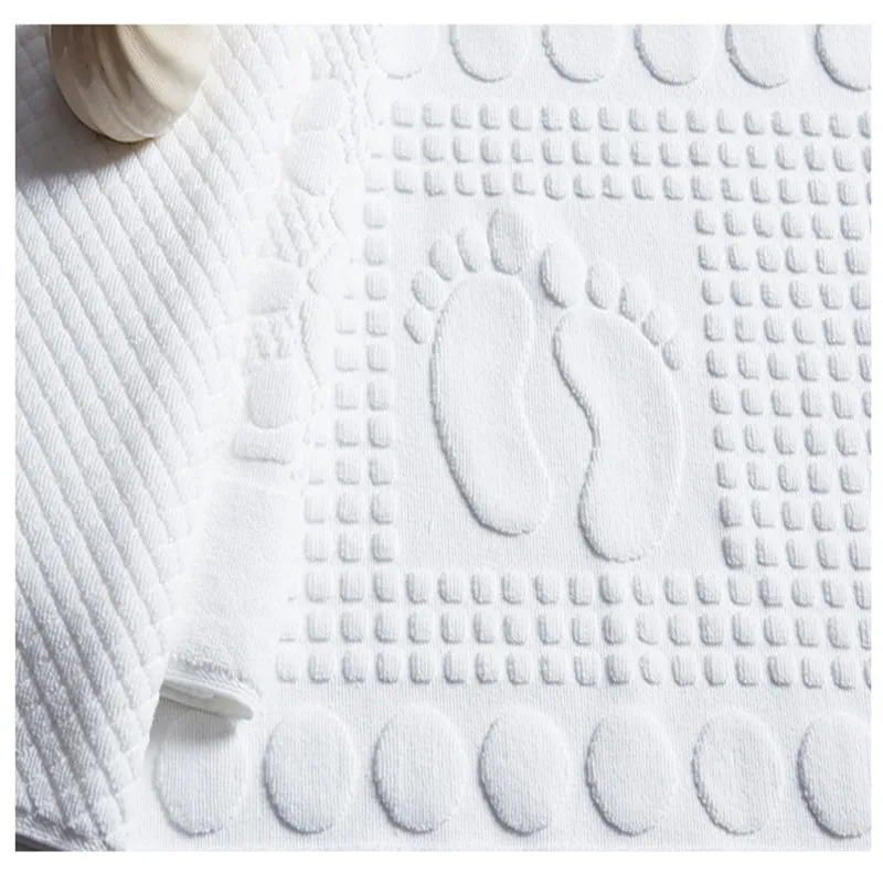 Toalla de suelo de adoquines blancos, alfombrilla de baño gris para hotel y hogar, alfombrillas de algodón antideslizantes con absorción de agua