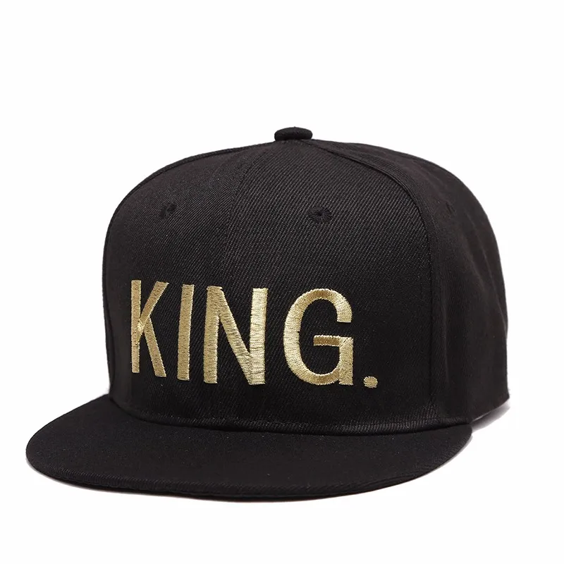 VORON KING QUEEN Gold letters Embroidery Snapback Hats Flat Bill Trucker Hats Acrylic Men Women Gifts for Him Her