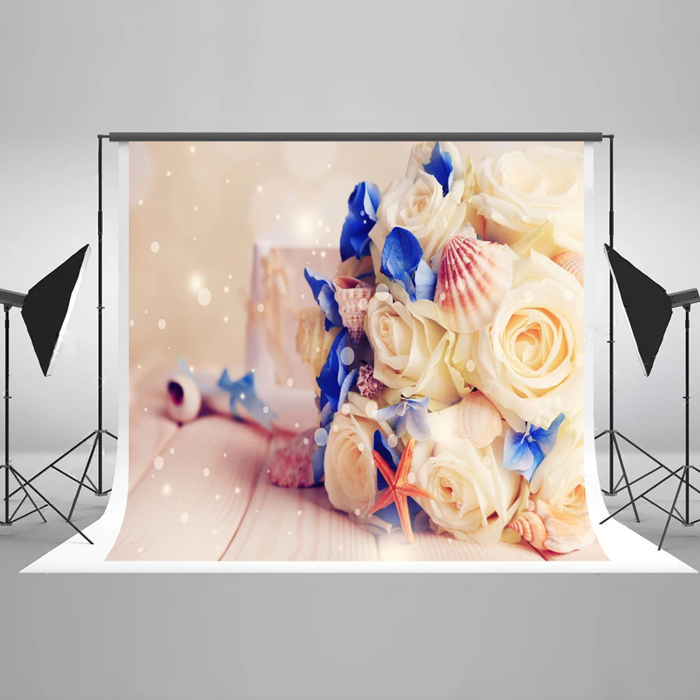 

VinylBDS 7X5FT Beautiful Photo Backdrops Milk White Rose Background Comfort Blanket backdrop photography photo studio