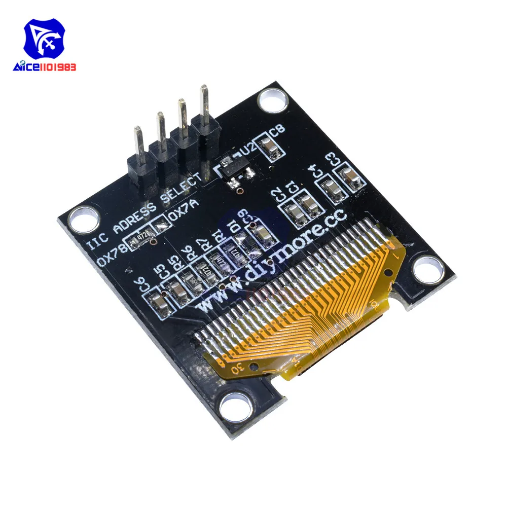 diymore 0.96" 12864  OLED LCD Display Module I2C IIC Serial with Pin for Arduino 51 MSP430 Series STM32/2 CSR IC