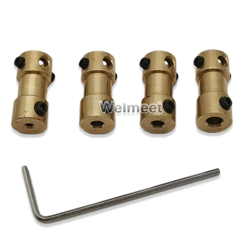 2mm/3mm/5 millimetri di Bronzo Albero Accoppiatore Giunto Rigido Azionamento Del Motore Connettore Manica 180 ° Fisso vite