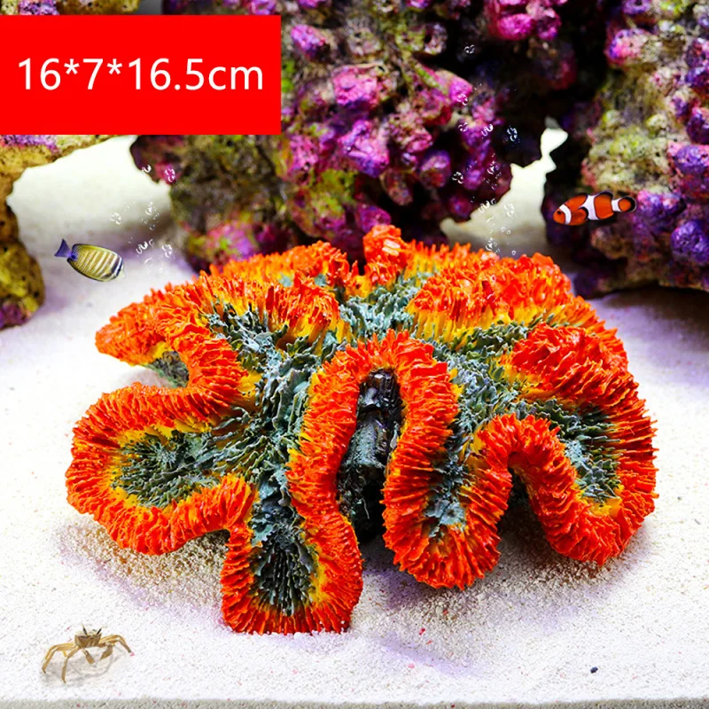 1PC Aquarium Artificial Colorful Resin Coral Ornaments Simulation Plant For Fish Tank Landscape Decoration