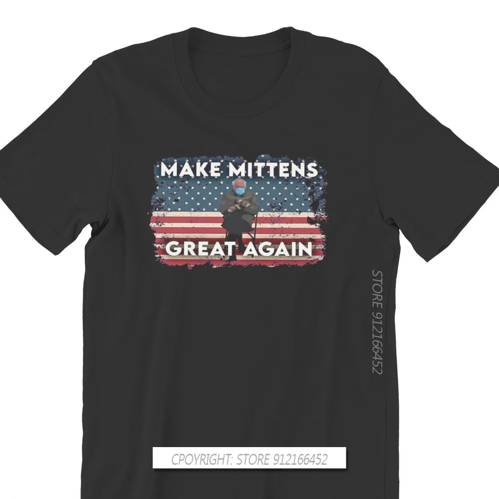 Inauguration Meme Pure Cotton TShirt Bernie Sanders Make Mittens Great Again Elegant T Shirt Leisure Men Tees Shirt New Design