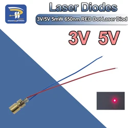 3V/5V 650nm 5mW Adjustable Laser Dot Diode Module Red Sight Copper Head Mini Laser Pointer